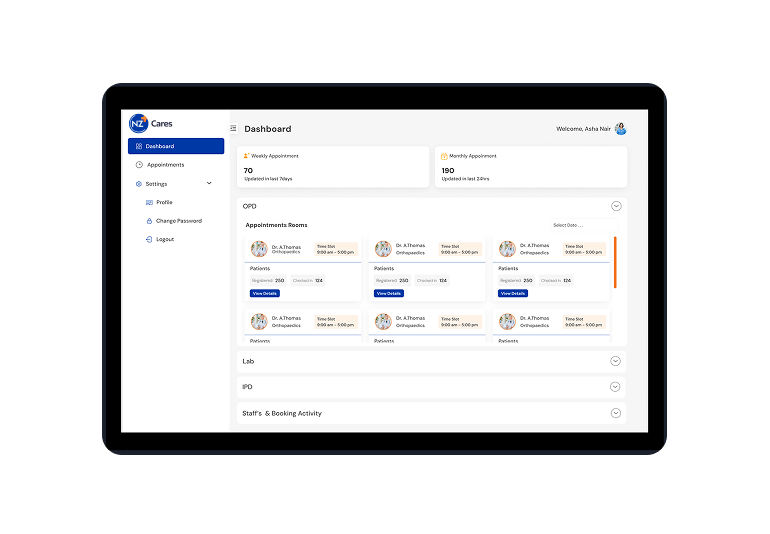 IPD vs OPD - dashboard for hospitals