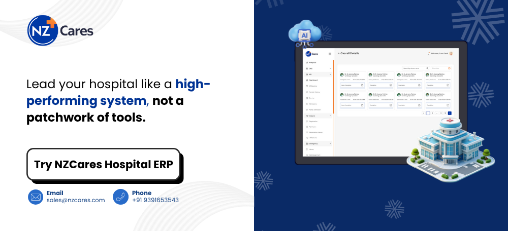 Try NZCares Hospital ERP Solution