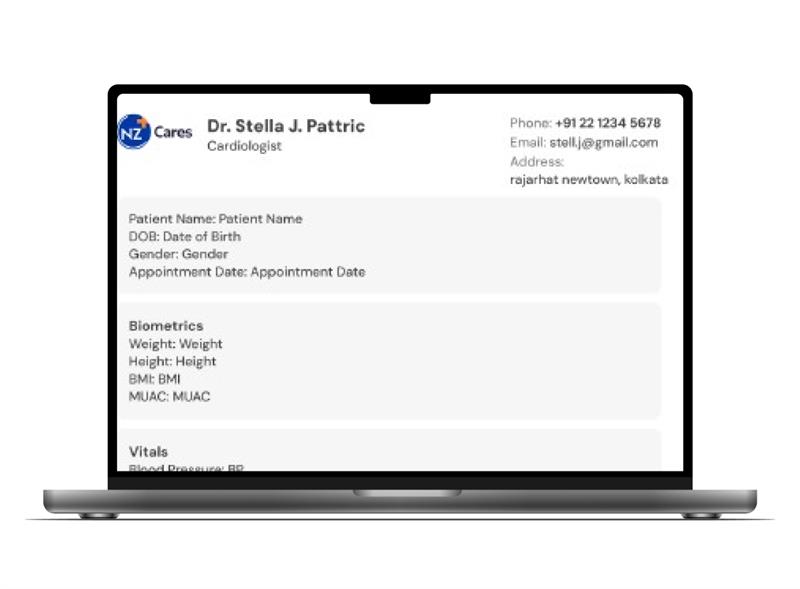 Cloud-Based IPD Management System prescription screen